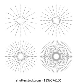 Vintage Sunburst Design Vector Template Set Collection