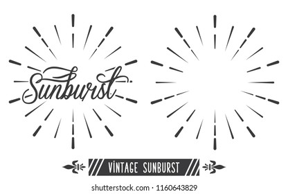Vintage Sunburst Design Vector Template