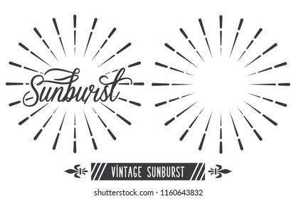 Vintage Sunburst Design Vector Template