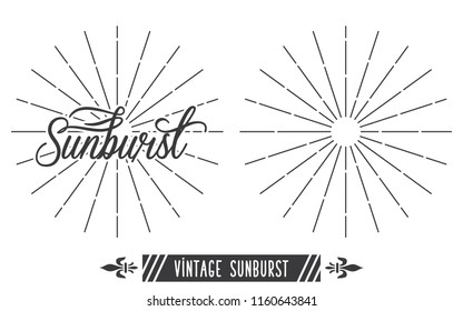 Vintage Sunburst Design Vector Template