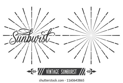 Vintage Sunburst Design Vector Template