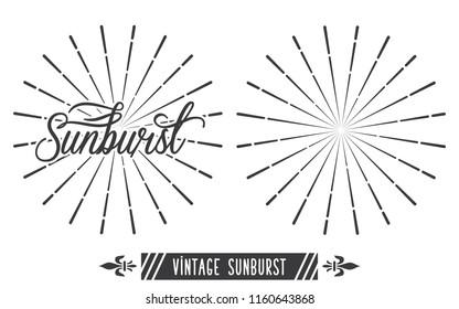 Vintage Sunburst Design Vector Template