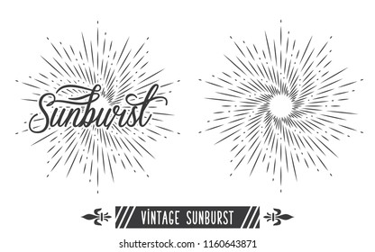 Vintage Sunburst Design Vector Template