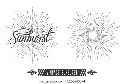 Vintage Sunburst Design Vector Template
