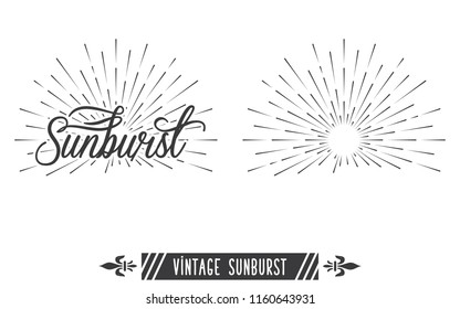 Vintage Sunburst Design Vector Template