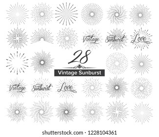 Vintage Sunburst Design Vector Template . typography element