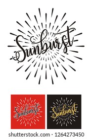 Vintage Sunburst Design Vector Template 