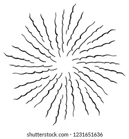 Vintage Sunburst Explosion Chalk Background Handdrawn Design Element Fireworks Black Rays