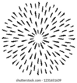 Vintage Sunburst Explosion Chalk Background Handdrawn Design Element Fireworks Black Rays