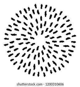 Vintage Sunburst Explosion Chalk Handdrawn Design Element Fireworks Black Rays