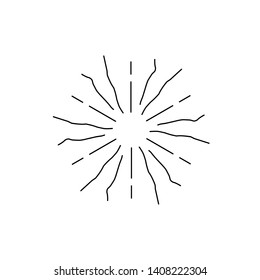 Vintage Sunburst Explosion. Hand drawn Design Graphic Element EPS Vector