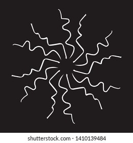 Vintage Sunburst Explosion. Hand drawn Design Graphic Element EPS Vector