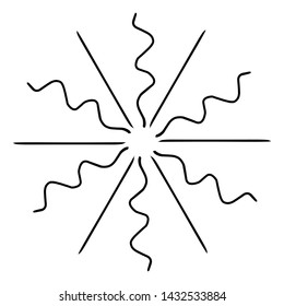 Vintage Sunburst Explosion. Hand drawn Design Graphic Element EPS Vector