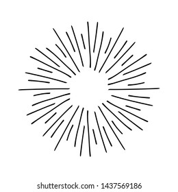 Vintage Sunburst Explosion. Hand drawn Design Graphic Element EPS Vector