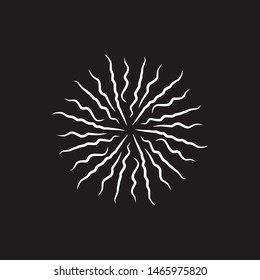 Vintage Sunburst Explosion. Hand drawn Design Graphic Element EPS Vector