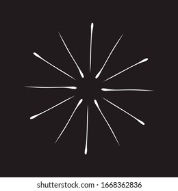 Vintage Sunburst Explosion. Hand drawn Design Graphic Element EPS Vector
