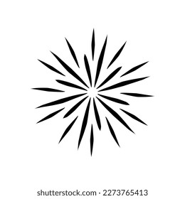 Vintage Sunburst Explosion. Hand drawn Design Graphic Element EPS Vector