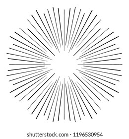 Vintage Sunburst Explosion Handdrawn Design Element Fireworks Black Rays