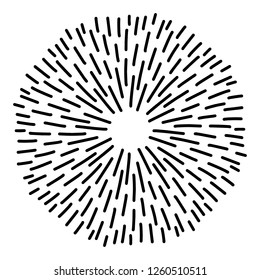 Vintage Sunburst Explosion Handdrawn Design Element Fireworks Black Rays