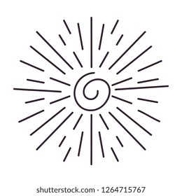 Vintage sunburst hand drawn