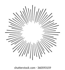 Vintage sunburst. Hand drawn vector illustration