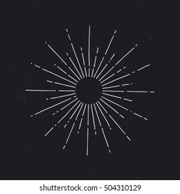 Vintage sunburst. Hand drawn vector illustration. Design elements.
