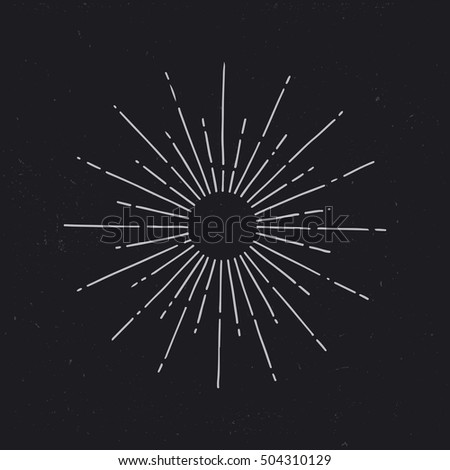 Vintage sunburst. Hand drawn vector illustration. Design elements.