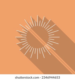 Vintage sunburst rays design element, explosion white rays. Bursting rays sunrise firework starburst burst for logotype, emblem, logo, tag, stamp, banner. Vector illustration.