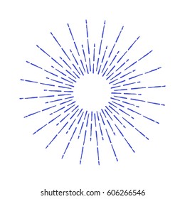Vintage sunburst. Rays design element. Vector illustration isolated on white.