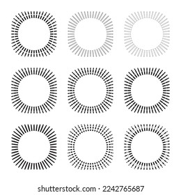 Vintage Sunburst, Retro Sun Vector Icon, Bursting Sun Rays, Black and White Star Pictograph, Speed Line Fast Motion, Sunset Beams Vector Illustration