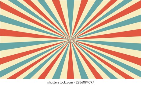 Vintage sunburst striped background vector illustration.