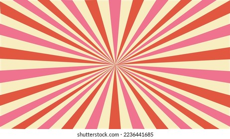 Vintage sunburst striped background vector illustration.