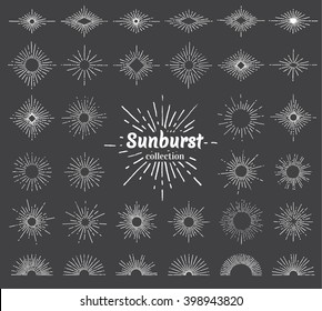 Vintage sunburst vector collection. Vector eps10.
