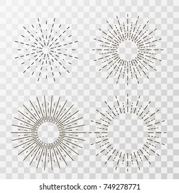 Vintage sunburst Vector on transparent background