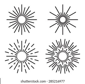 Vintage sunburst vector set