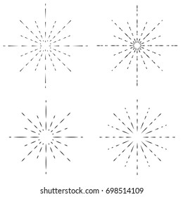 vintage sunburst vector set