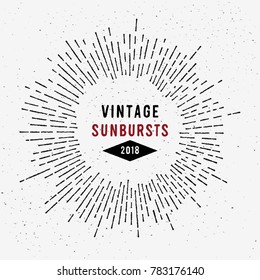  Vintage  sunbursts emblem. Vector