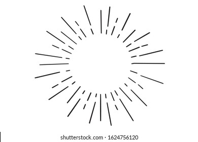 Vintage sunburst,Starburst doodle, firework, sun, hand drawn frames doodle vector.