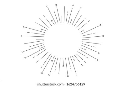 Vintage sunburst,Starburst doodle, firework, sun, hand drawn frames doodle vector.