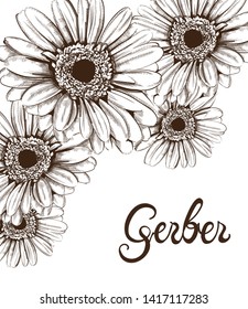 Vintage Sunflower Wreath Card Vector Line Art. Boho Style Poster