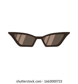 Vintage sunglass in art deco 1920s style isolated on white background. Vector flat illustration. Retro 20s. Stylish hipster glass in modern and creative style. Woman web media element collection.