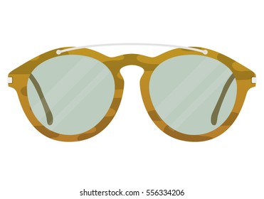 Vintage sunglasses retro vector. Isolated on white