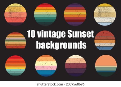 Vintage Sunset backgrounds with distressed grunge texture