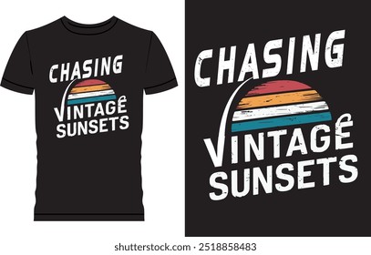 Vintage Sunset T Shirt Design