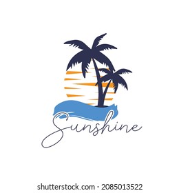Vintage sunshine t-shirt design, retro sunshine design
