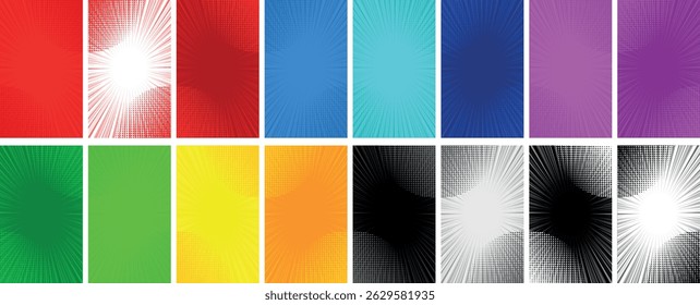 Vintage superheroes comics poster backdrop. halftone texture and superhero vector. Comic book halftone background.