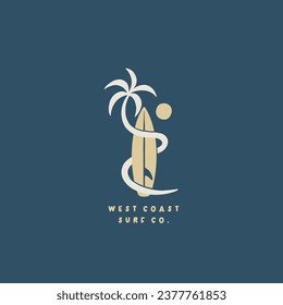 Vintage surf design template for surf club, surf shop, surf merch.