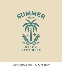 Vintage surf design template for surf club, surf shop, surf merch.