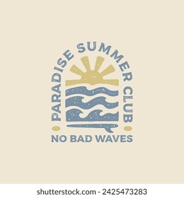 Vintage surf design template for surf club, surf shop, surf merch.