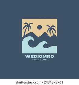 Vintage surf design template for surf club, surf shop, surf merch.